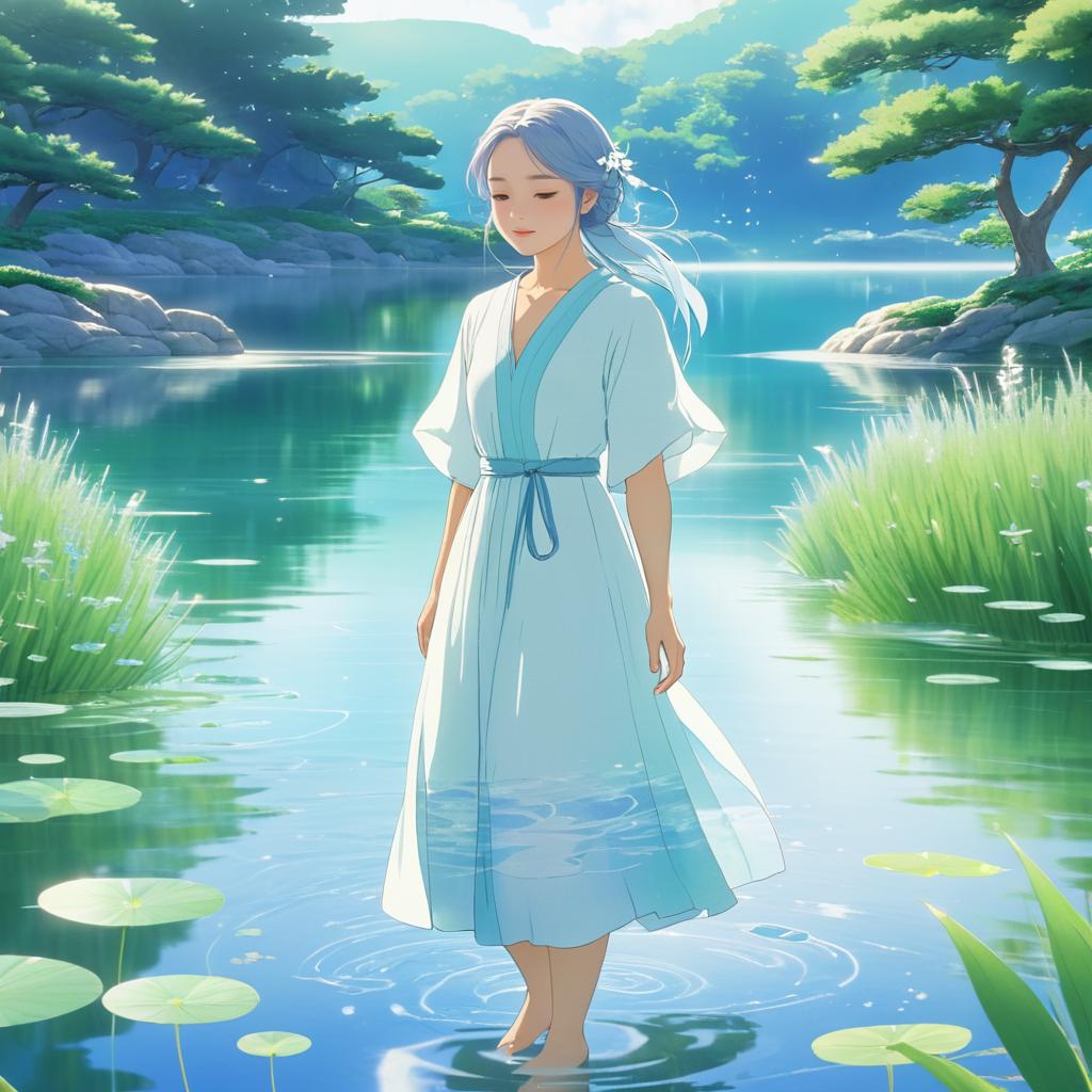 Serene Healer by the Tranquil Lake