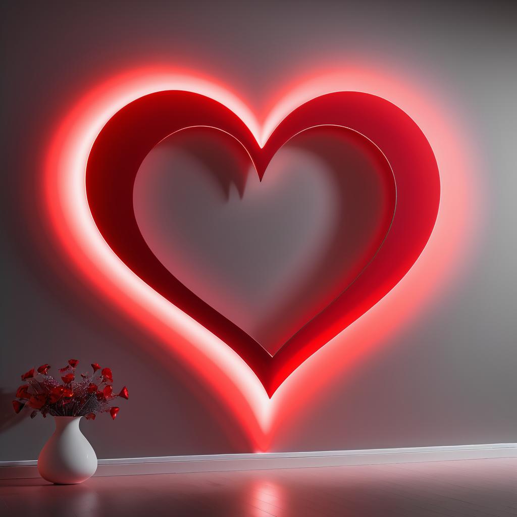 Romantic Red Heart Light Art