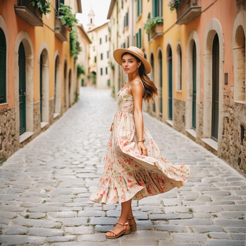 Charming Teenage Girl in Italian Streets