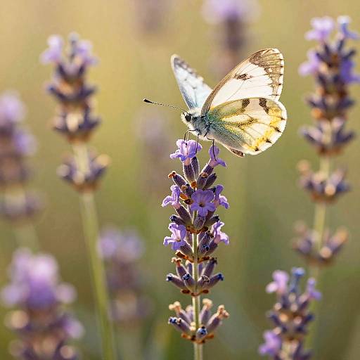 Delicate Butterfly on Lavender Meadow