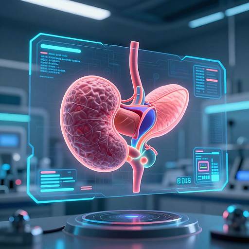 Futuristic 3D Holographic Bladder Projection