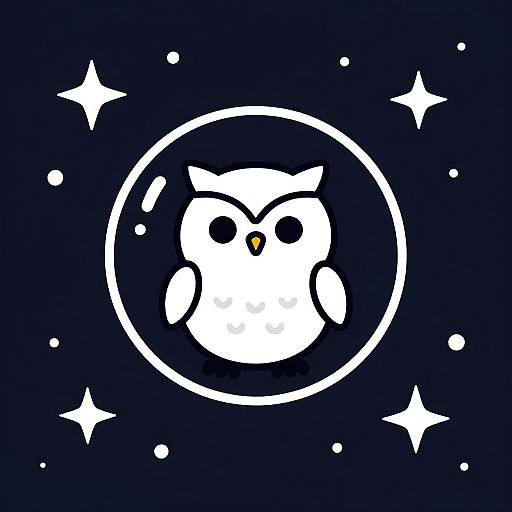 Minimalistic Tiny Owl in Space