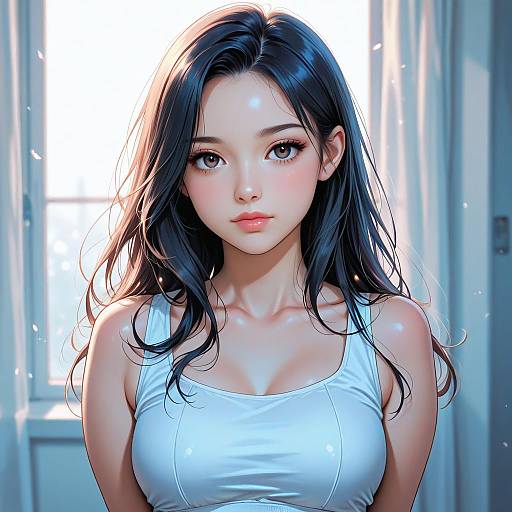 Masterpiece Portrait of Girl in Crop Top