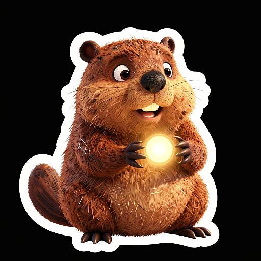 Friendly Pixar-Style Beaver Character