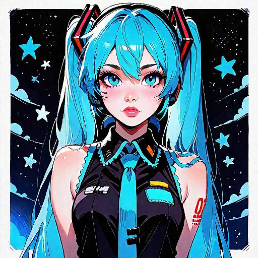 Hatsune Miku Starry Night Portrait