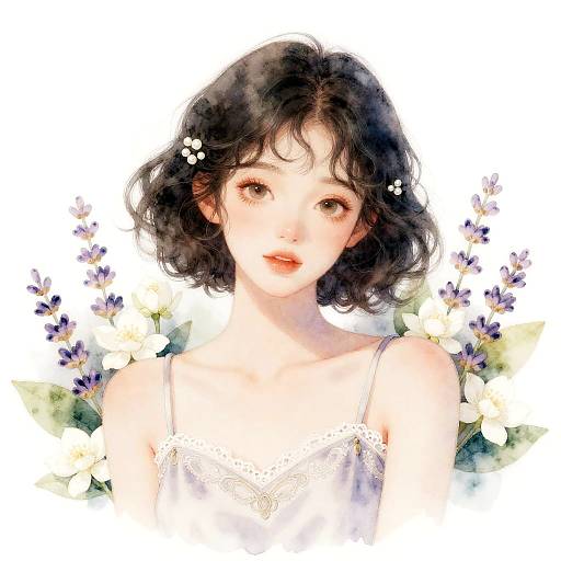 Delicate Watercolor Portrait of Grace