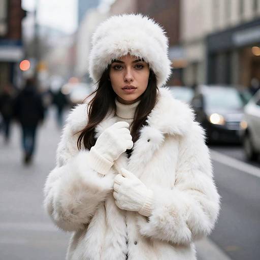Woman in White Fur Coat Halloween