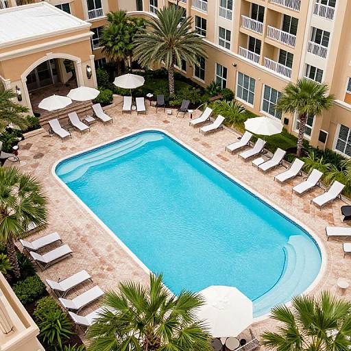 Overhead View of Resort Pool Deck