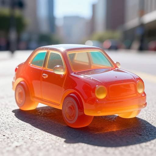 Colorful Jello Car in City