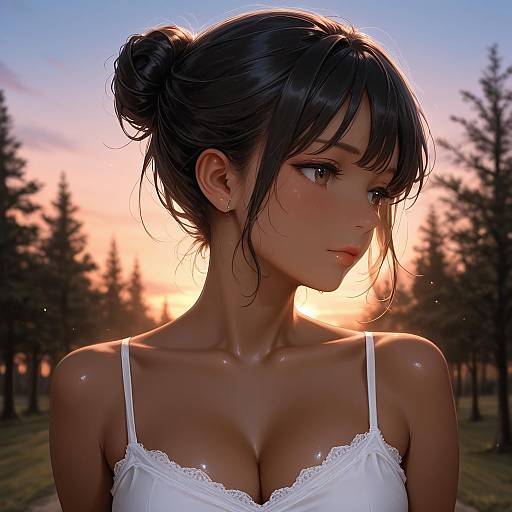 Realistic Portrait of a Dark-Skinned Woman