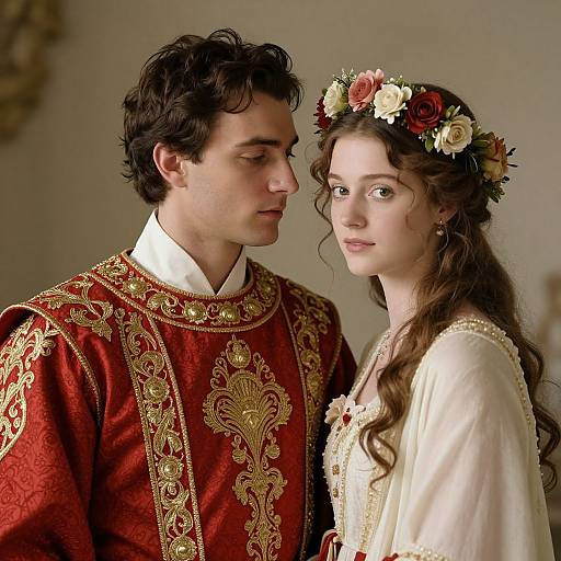 Romantic Classical Portrait in Red