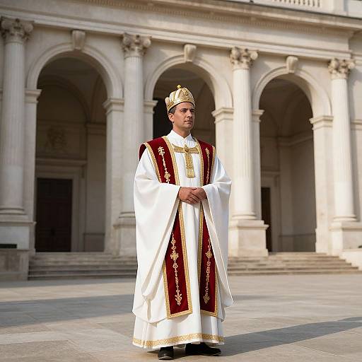 Regal Man with Classical Architecture