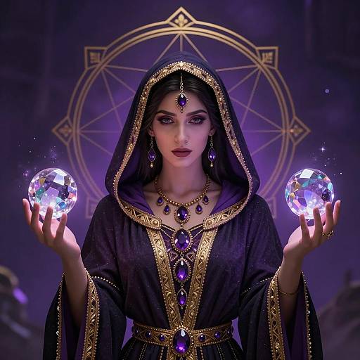 Mystical Sorceress in Enchanting Dusk