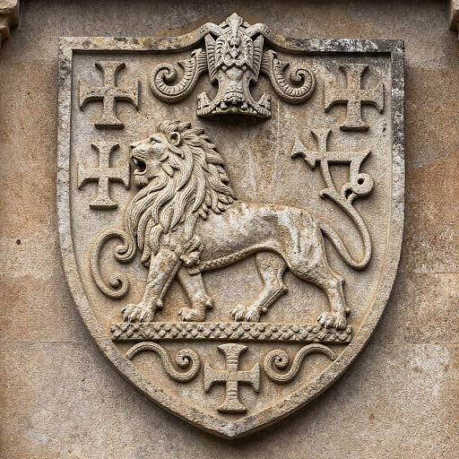 Medieval Lion Family Crest Shield