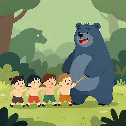 Joyful Bear and Children Adventure