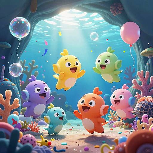 Vibrant Underwater Playful Adventure