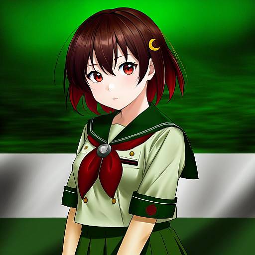 Illustration of Mutsuki kai ni (kancolle), kantai collection in the style of Leviathan (hikinito0902)