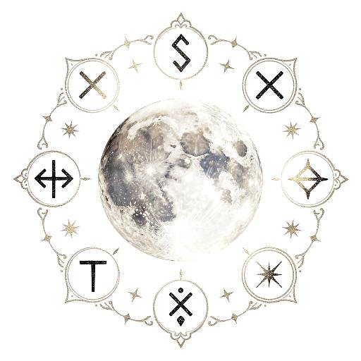 Ancient Runes and Celestial Tattoo
