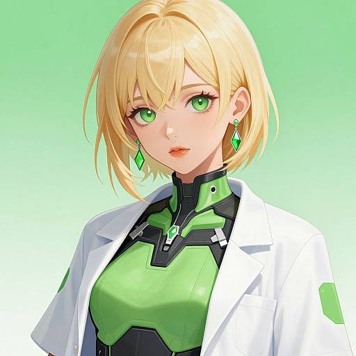 Anime Scientist in Futuristic Outfit
