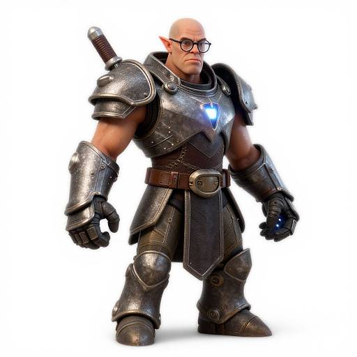 Fantasy Warrior in Medieval Power Armor