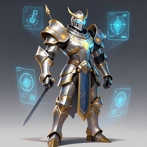 Futuristic Knight Assembling Concept Art