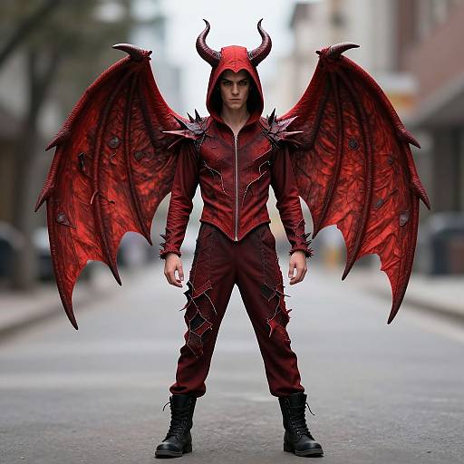 Evil Demon Costume with Wings