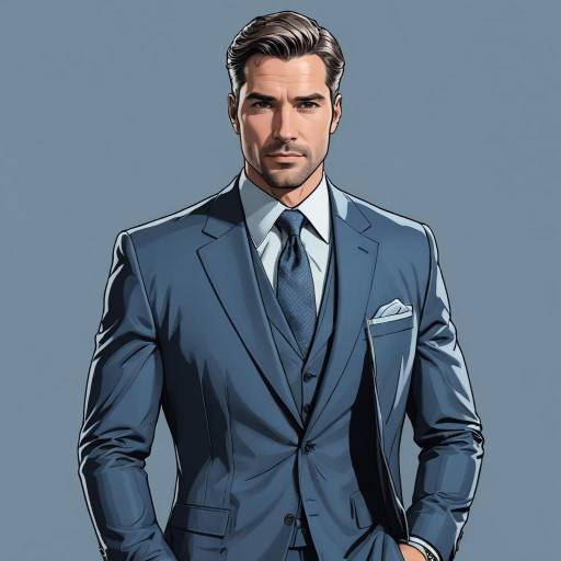 Confident Businessman in Blue Suit Illustration