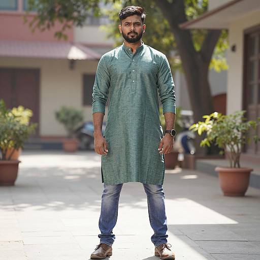 Photorealistic Indian Man in Kurta Jeans