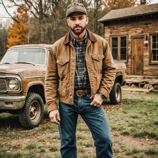 Rugged Man in Vintage Country Style
