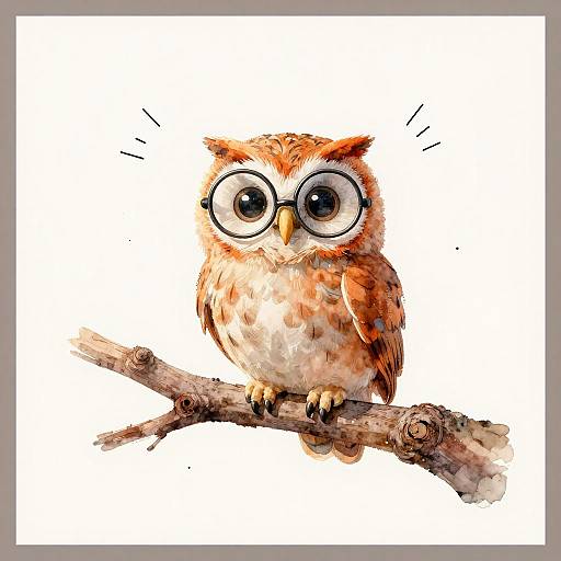 Playful Orange Owl on Branch