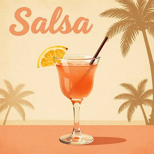 Vintage Tropical Salsa Mai Tai Poster