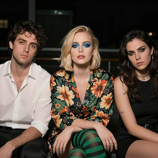 Three Unique Friends in a Dim Setting