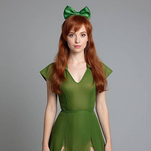 Woman Peter Pan in Green Dress