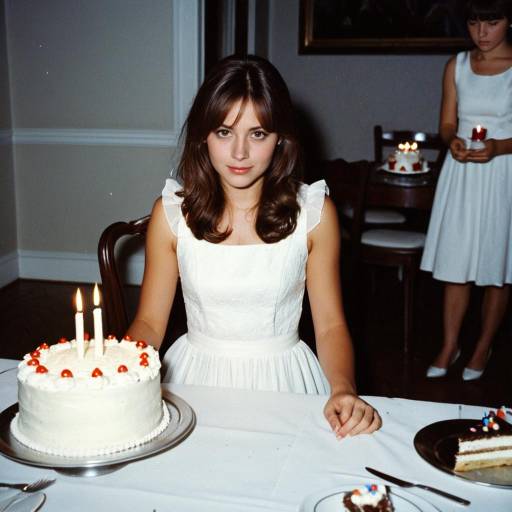 Young Woman Celebrating Birthday with Cake
