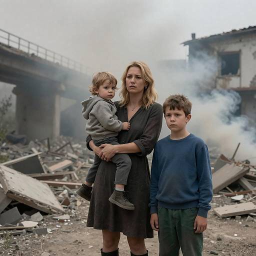 Family Portrait in a Smoky Ruin