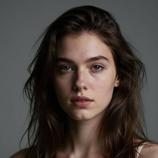 Photorealistic Windswept Headshot Portrait