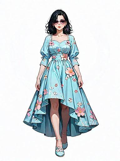 Woman in Floral Boho Chic Maxi Dress