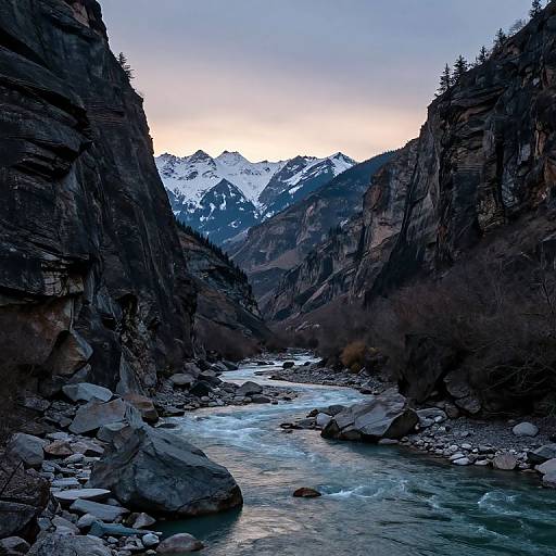 Silent Mountains Over Rugged Canyon