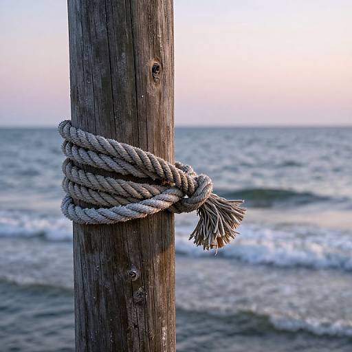 Weathered Rope by Serene Coastal Post