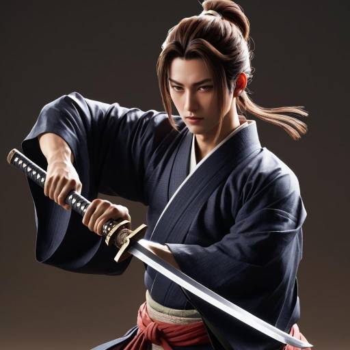 Samurai Boy Unsheathing His Katana