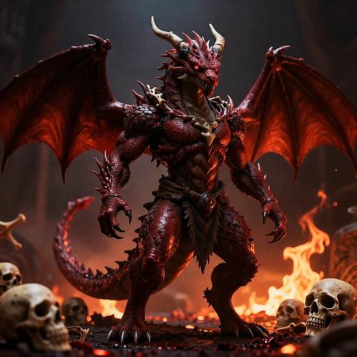 Epic Red Dragon Horror Anthro