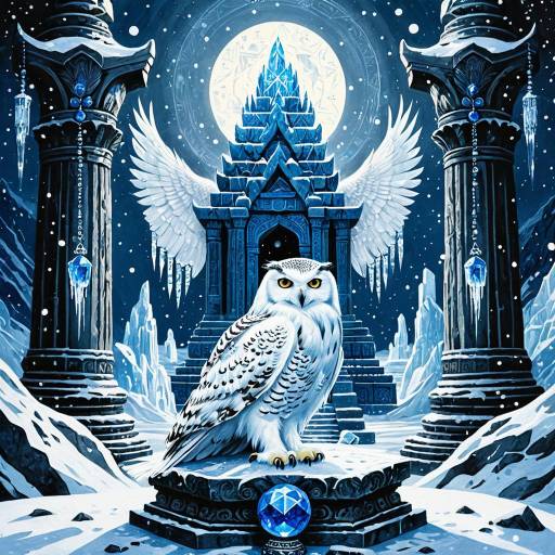 Snowy Owl Queen on Frozen Temple
