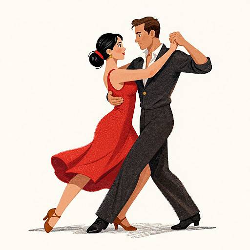 Lindy Hop Dance Couple Illustration