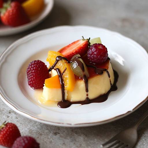 Elegant Vintage Fruit Custard Dessert