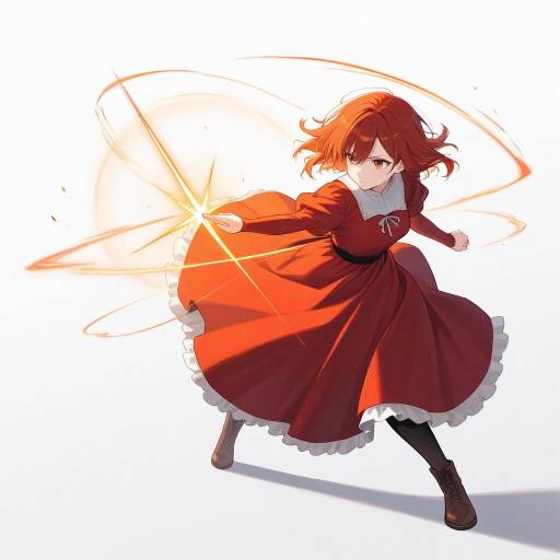 Cinnamon-Eyed Adventurer in Elegant Red Dress Cinnamon-Eyed Adventurer in Elegant Red Dress
