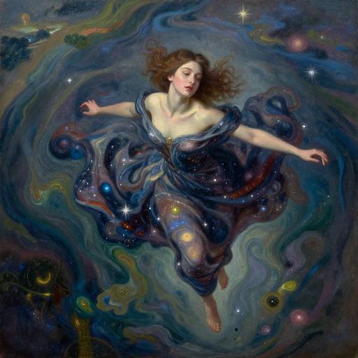 Celestial Maiden Levitating Over Dreamscape