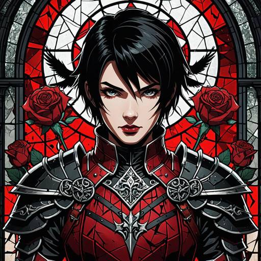 Dark Gothic Anime Warrior Portrait
