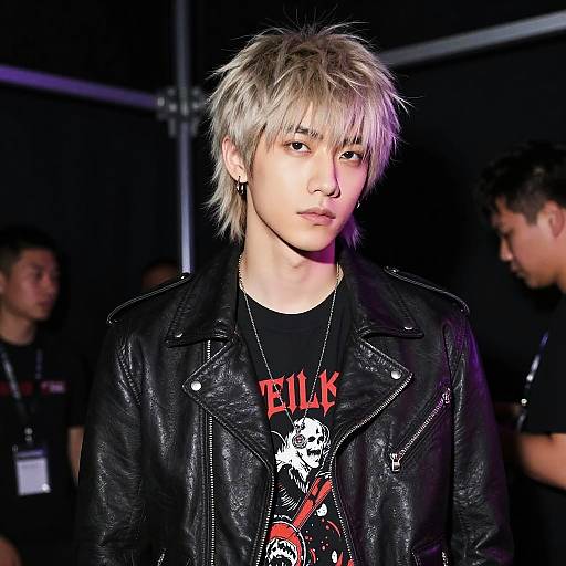 Edgy Wolf Cut Male Musician Portrait