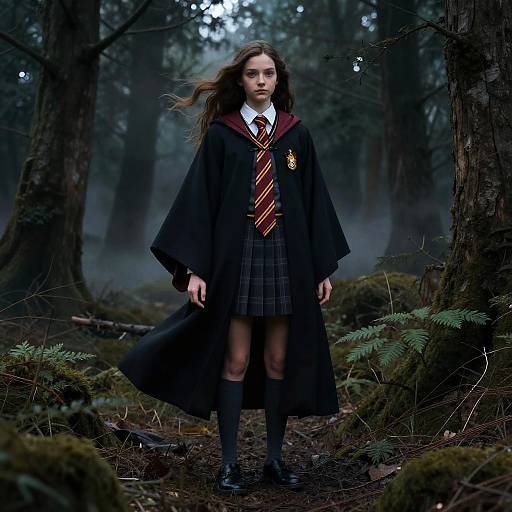 Realistic Hogwarts Character in Dark Forest
