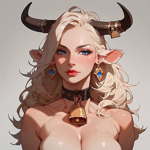 Faceless Cow Woman Vector Art